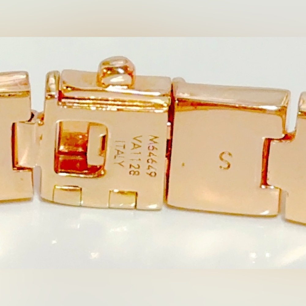 AUTHENTIC Louis Vuitton Brasle Nanogram Gold Tone Tennis Bracelet in a LV Box - Picture 5 of 10